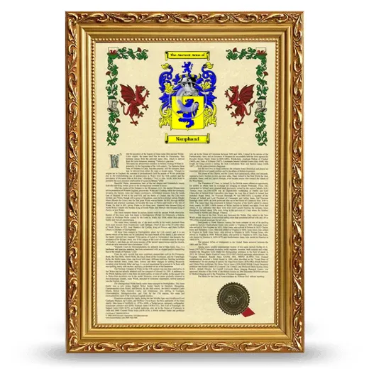 Nanphand Armorial History Framed - Gold