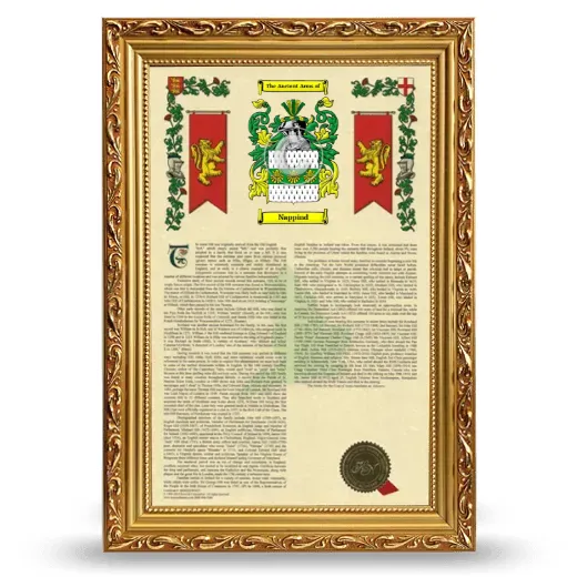 Nappind Armorial History Framed - Gold