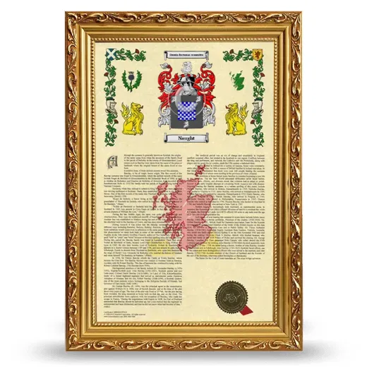 Naught Armorial History Framed - Gold