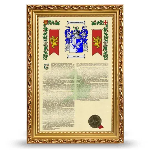 Nealon Armorial History Framed - Gold