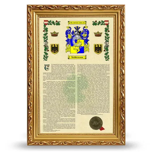 Neddermann Armorial History Framed - Gold