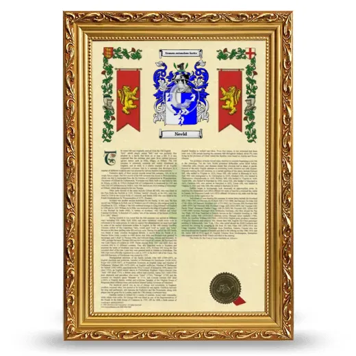 Neeld Armorial History Framed - Gold