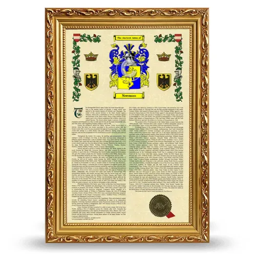 Neerman Armorial History Framed - Gold