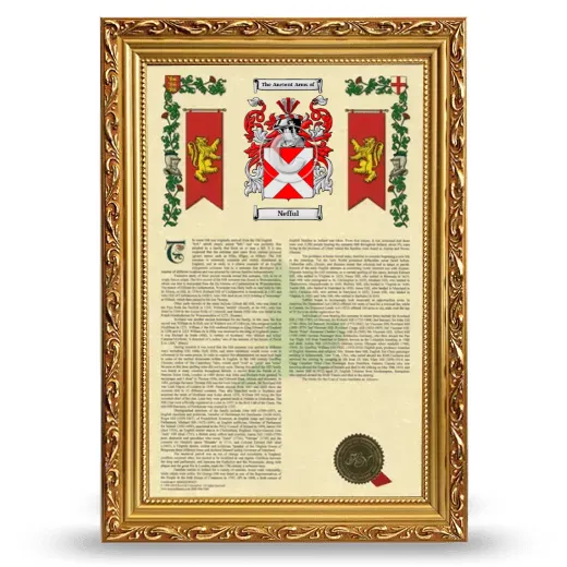 Nefful Armorial History Framed - Gold