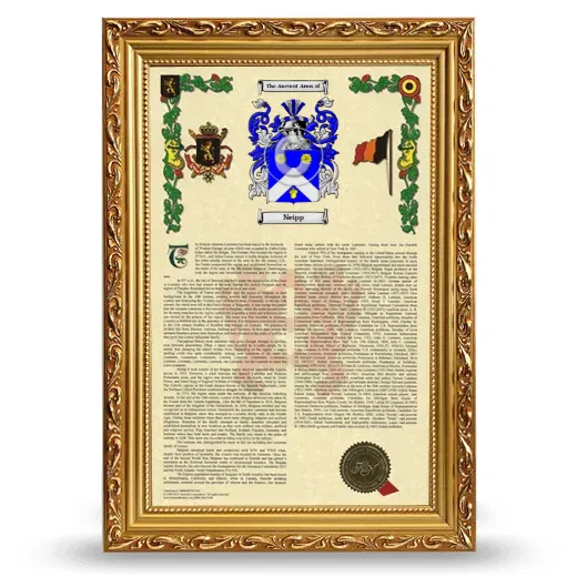 Neipp Armorial History Framed - Gold