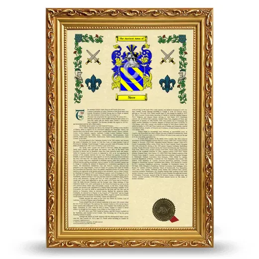 Nere Armorial History Framed - Gold