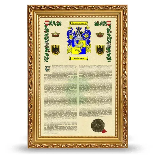 Niederhaus Armorial History Framed - Gold