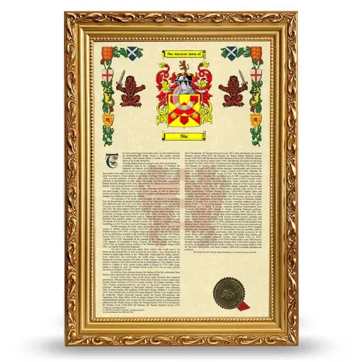 Nix Armorial History Framed - Gold
