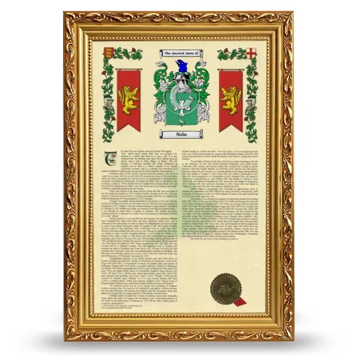 Nobs Armorial History Framed - Gold