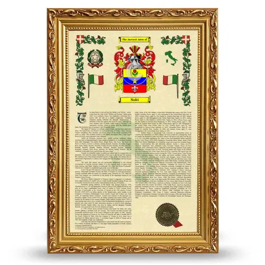 Nofri Armorial History Framed - Gold