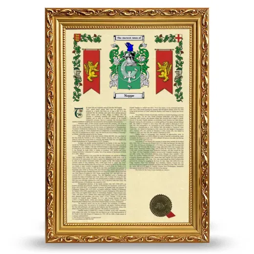 Noppe Armorial History Framed - Gold