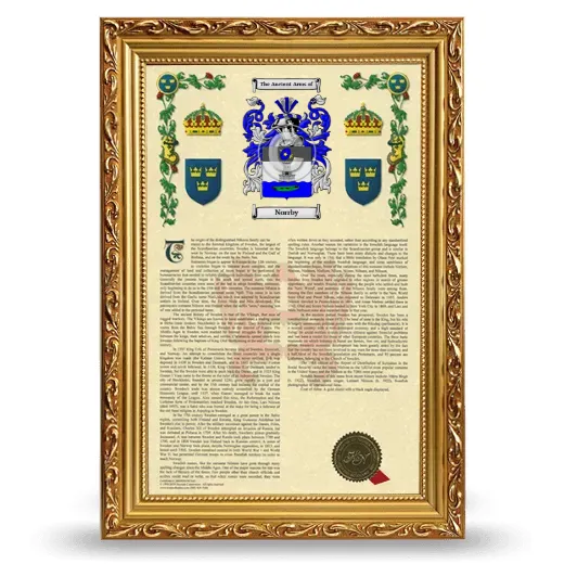 Norrby Armorial History Framed - Gold