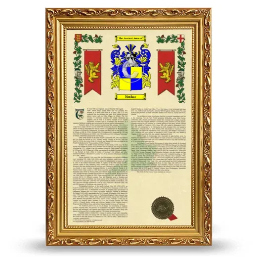 Nothar Armorial History Framed - Gold