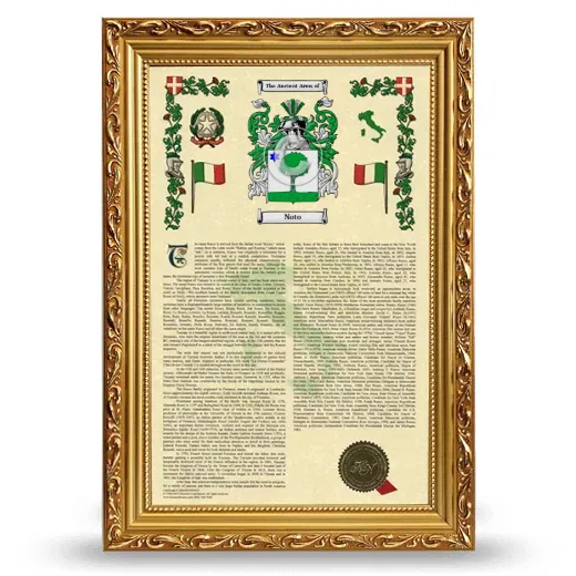 Noto Armorial History Framed - Gold