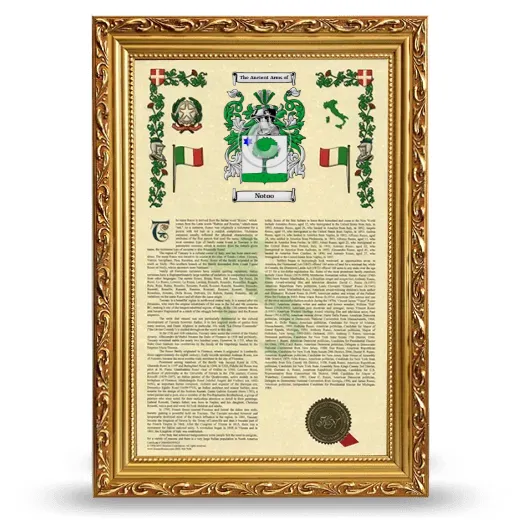 Notoo Armorial History Framed - Gold