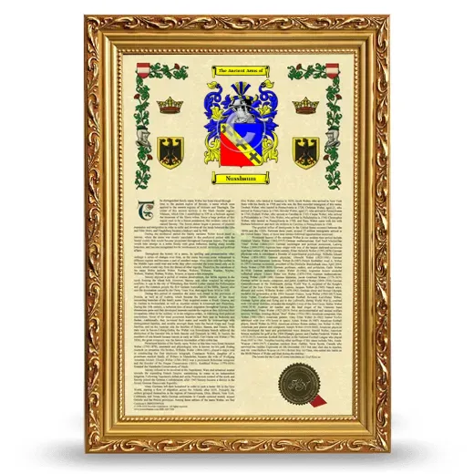 Nussbaum Armorial History Framed - Gold