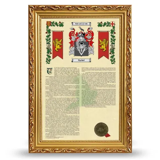 Nyckel Armorial History Framed - Gold
