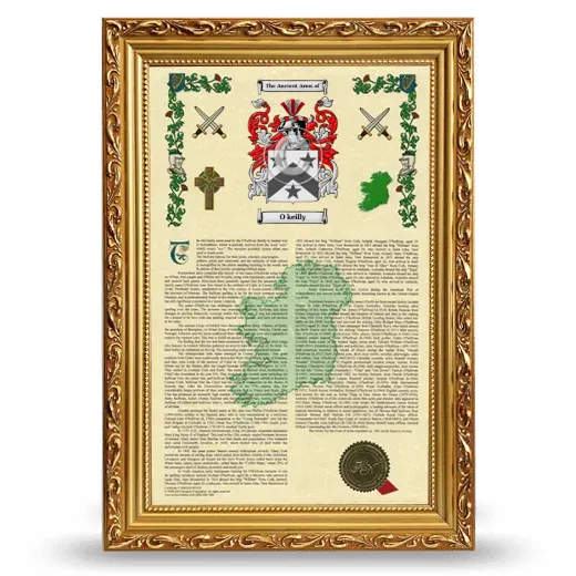 O keilly Armorial History Framed - Gold