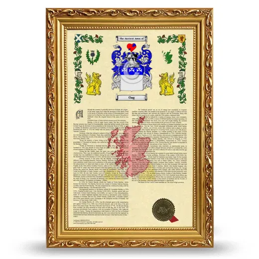 Oag Armorial History Framed - Gold