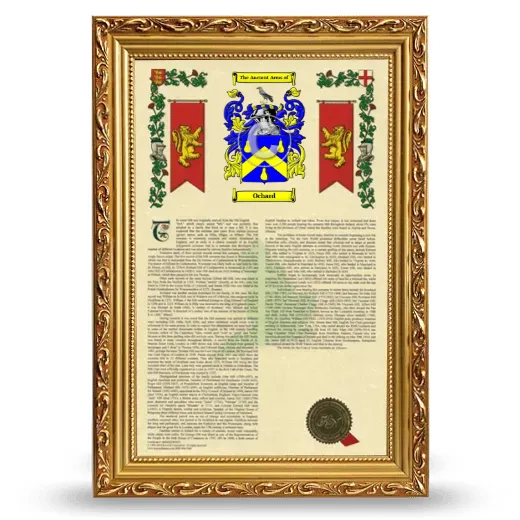 Ochard Armorial History Framed - Gold