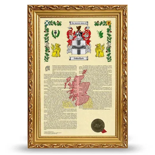 Ockinflyck Armorial History Framed - Gold