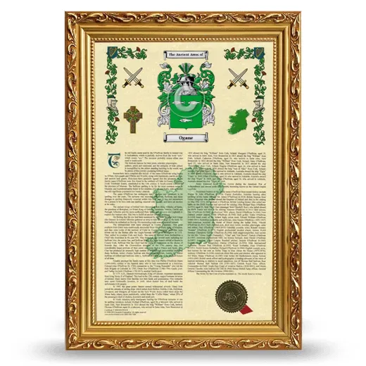Ogane Armorial History Framed - Gold