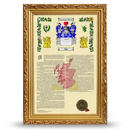 Ogge Armorial History Framed - Gold