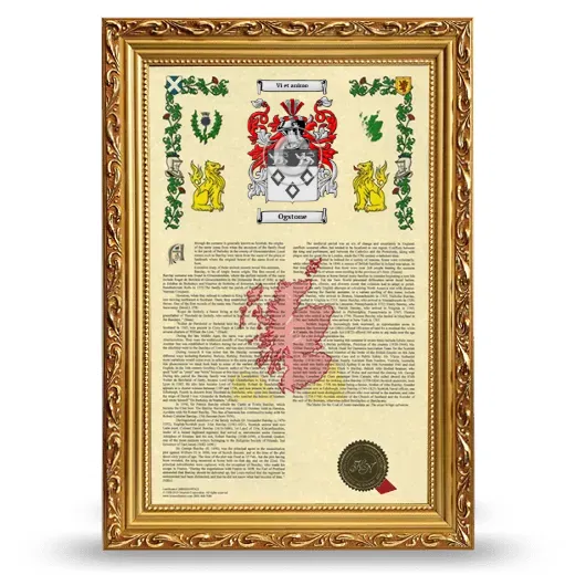 Ogstone Armorial History Framed - Gold