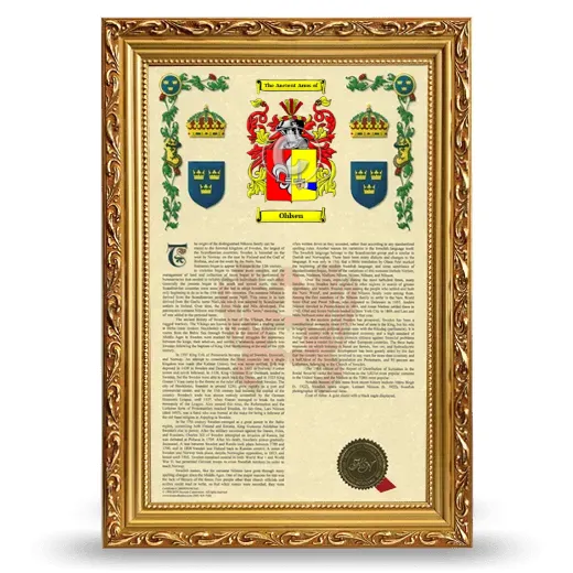 Ohlsen Armorial History Framed - Gold