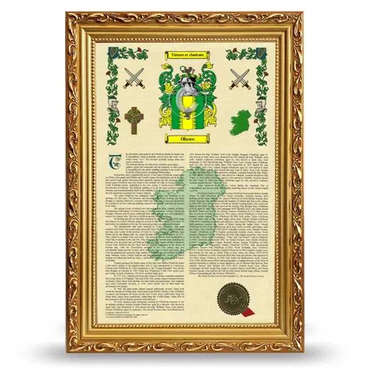 Ohoro Armorial History Framed - Gold