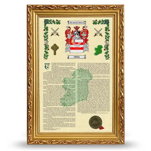 Okirby Armorial History Framed - Gold