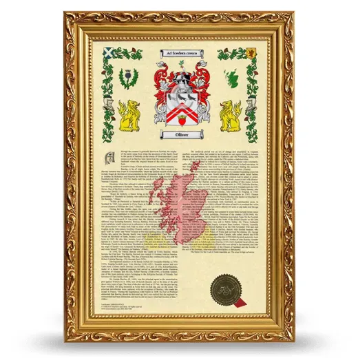 Oliver Armorial History Framed - Gold