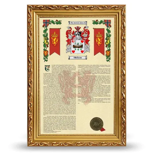 Olofsson Armorial History Framed - Gold