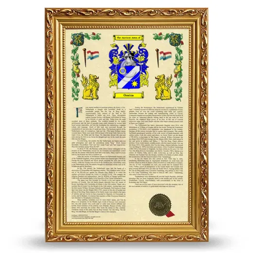 Oostra Armorial History Framed - Gold