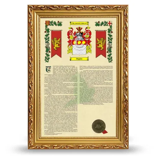 Orgers Armorial History Framed - Gold