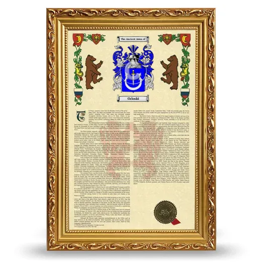 Orloski Armorial History Framed - Gold