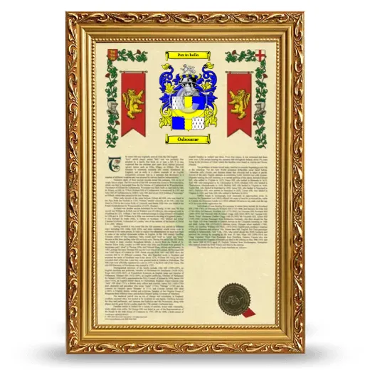 Osboorne Armorial History Framed - Gold