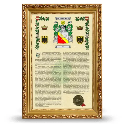 Ost Armorial History Framed - Gold