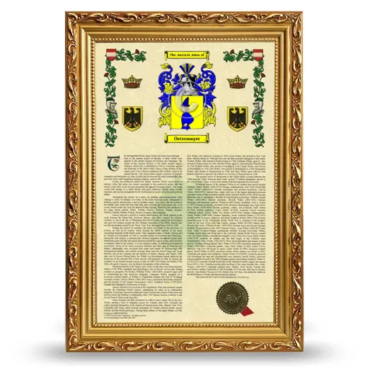 Ostermayer Armorial History Framed - Gold