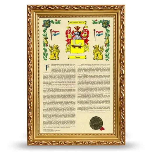 Oters Armorial History Framed - Gold