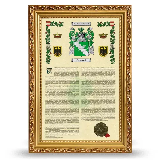 Otterbach Armorial History Framed - Gold