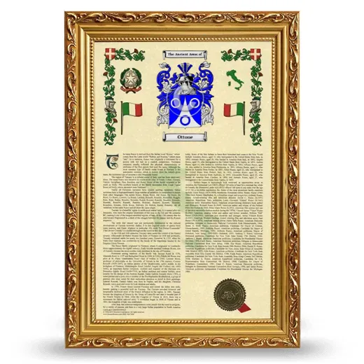 Ottone Armorial History Framed - Gold