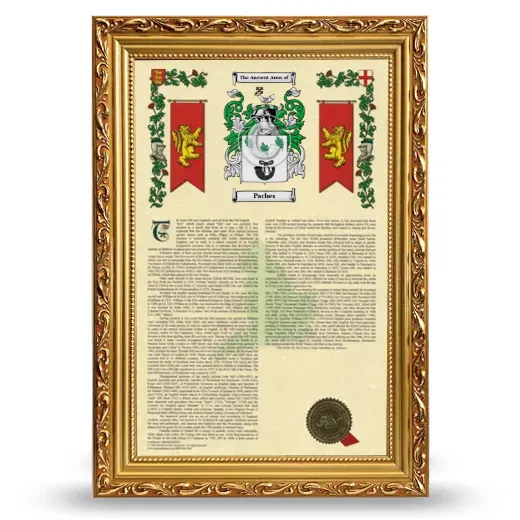 Paches Armorial History Framed - Gold