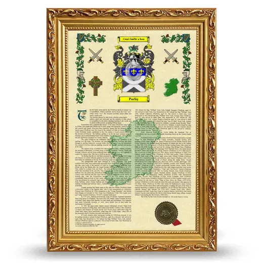 Pachy Armorial History Framed - Gold