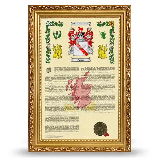 Padam Armorial History Framed - Gold