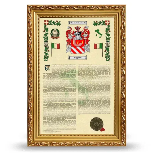 Pagliari Armorial History Framed - Gold