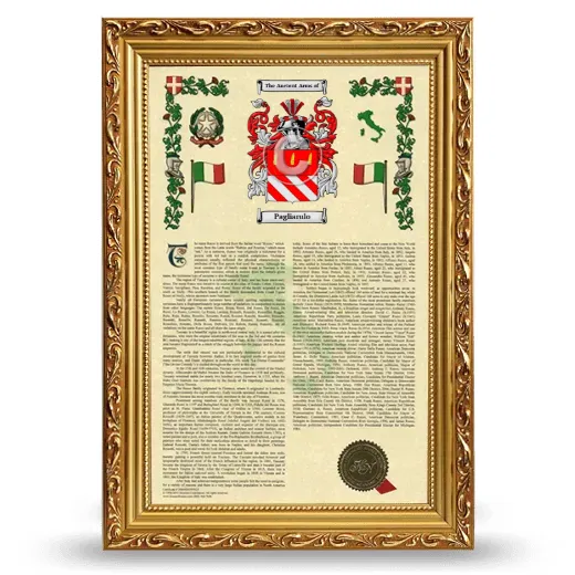 Pagliarulo Armorial History Framed - Gold