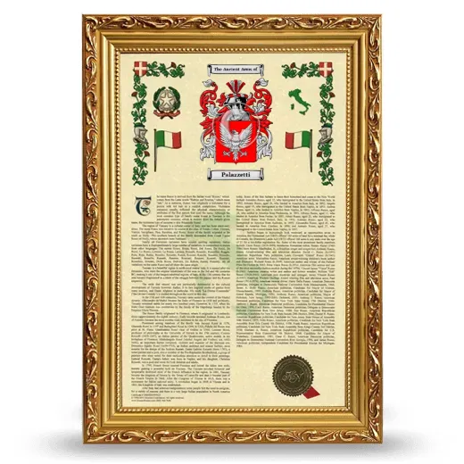 Palazzetti Armorial History Framed - Gold
