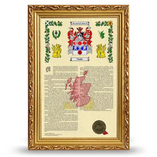 Panda Armorial History Framed - Gold