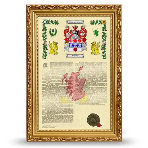 Pandey Armorial History Framed - Gold